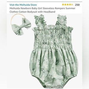 Meihuida Baby Girl Romper with Headband
